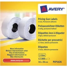 Avery 26x16mm 2-rivinen valkoinen hintaetikettirulla 10kpl