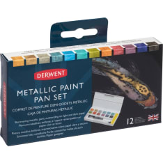 Derwent Metallic Paint 12 Pan Palette