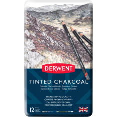Derwent Tinted Charcoal Pencils 12 Tin
