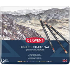 Derwent Tinted Charcoal Pencils 24 Tin