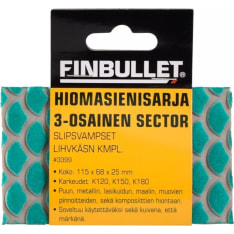 Finbullet K120, K150, K180 3-osainen hiomasienisarja
