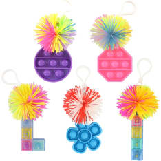 Keycraft Pom Pom Fidget Toy Keyrings kupla-avaimenperä (lajitelma)