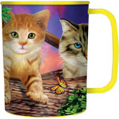 Happy Orange 3d kissat kuppi