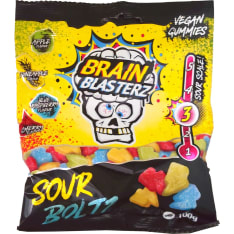 Brain Blasterz Sour Boltz kirpeä makeissekoitus 100 g karkkipussi