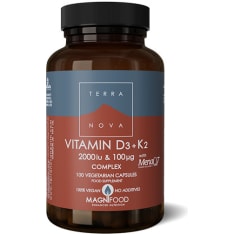 Terranova Vitamin D3 50 µg + K2 100 µg Complex  50 kaps. ravintolisä