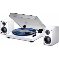 Mixx System 5 Stereo White turntable with speakers