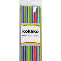 Paper straw 5 color assortment 50 pcs