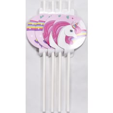 Paper straw unicorn 4 pcs