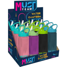 Plastic water bottle with straw