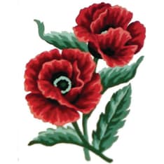 Fernia Red flowers 20x25cm canvas work