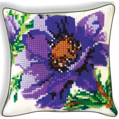 Fernia Purple flower 45x45cm embroidery kit