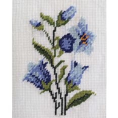 Fernia Blue flowers 20x25cm canvas work