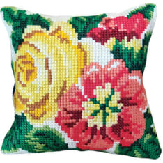 Fernia Summer flowers 45x45cm embroidery kit