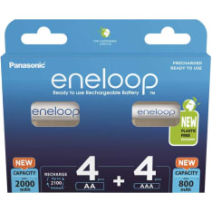 Panasonic Eneloop 4kpl 2000mAh AA + 4kpl 800mAh AAA akkuparisto