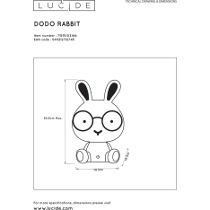 Lucide Dodo Rabbit LED lasten pöytävalaisi