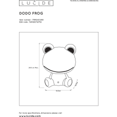 Lucide Dodo Frog LED lasten pöytävalaisin