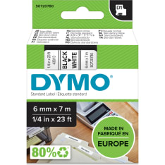 DYMO® D1® 6mm x 7m musta valkoisella tarrateippi