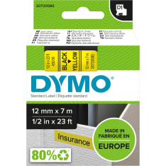 DYMO® D1® 12mm x 7m musta keltaisella tarrateippi
