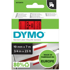 DYMO® D1® Tape 19mm x 7m black on red