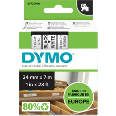 DYMO® D1® 24mm x 7m musta valkoisella tarrateippi