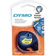 DYMO LetraTag 12 mm x 4 m musta teksti keltaisella pohjalla muoviteippi