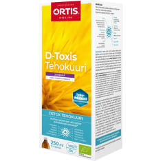 D-Toxis Detox Tehokuuri Vadelma-Hibiskus 250 ml luomu ravintolisä
