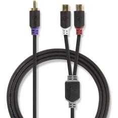 Nedis RCA male - 2x RCA female subwoofer cable