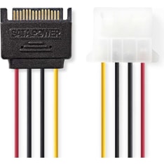 Nedis CCGP73530VA015 SATA 15-Pin uros-Molex naaras 0.15 m Sisäinen Virtakaapeli
