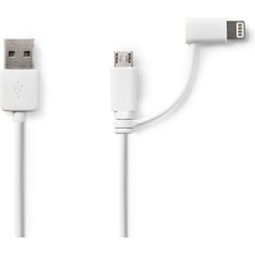 Nedis CCGP39400 1 m USB - Lightning/MicroUSB kaapeli