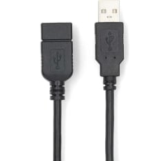 Nedis CCGB60010BK20 USB-A Uros-USB-A Naaras 2.00 m USB 2.0 kaapeli