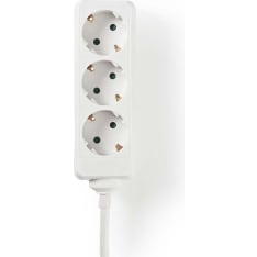 Nedis grounded 3-way 3m white extension cord
