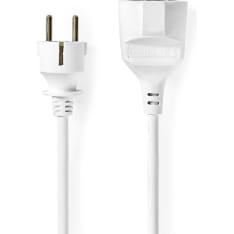 Nedis grounded 10m white extension cord