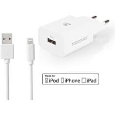Nedis WCHAL242AWT USB-A- Lightining Seinälaturi