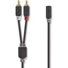 Nedis CABW22255AT10 2x RCA uros-3.5 mm naaras 1.00 m Stereoäänikaapeli