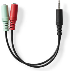 Nedis CAGB22150BK02 3.5 mm uros-2x 3.5 mm naaras 0.20 m Stereoäänikaapeli