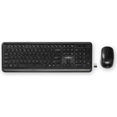 Nedis KBMCW100BKUS QWERTY US Hiiri ja Näppäimistö