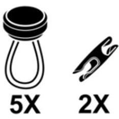 Thule OM 1500602968 SB/RB G2 lyhyt liitoskappale (5kpl) & lukkopala (2kpl)