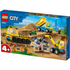 LEGO City Great Vehicles 60391 Rakennustyömaan ajoneuvot, nosturi ja purkupallo