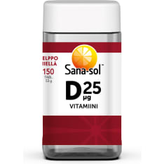 Sana-Sol D-vitamiini 25 µg  150 tabl. ravintolisä