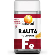 Sana-Sol Rauta+C-vitamiini 90 purutabl. ravintolisä