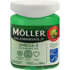 Möller Omega-3 & Vitamiinit A-D 120 kaps. ravintolisä