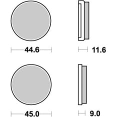 SBS 23-617LF Ceramic Yamaha YT125 Tri Moto taakse jarrupalat
