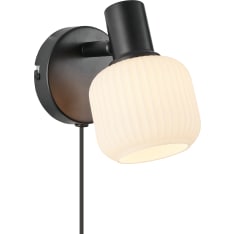 Nordlux Milford Mini wall lamp black/opal white