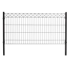 Hortus X- koristeella 780 x 2000 mm musta aitaelementti