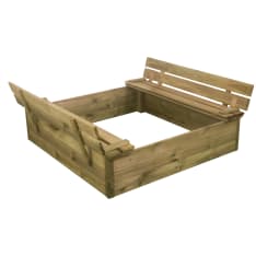 Sandbox with folding benches