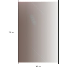 Hortus 150 x 100 cm, smoked glass, glass panel of aluminum posts