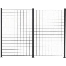 Hortus 2 paneelia säleikköä 150 x 100 cm, 3 kpl 158cm alumiinitolppaa, musta metalliverkkoaita