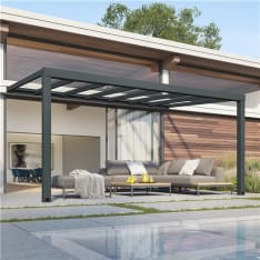 Palram - Canopia Stockholm 3,4 x 3,7 m, antrasiitti kattokaihtimilla varustettu terassikatos