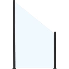 Hortus 150/100 x 100 cm, clear glass glass panel of aluminum posts