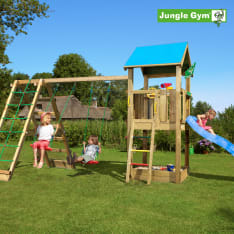 Jungle Gym Castle leikkitorni ja Climb Module Xtra sekä liukumäki